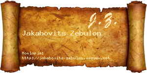 Jakabovits Zebulon névjegykártya